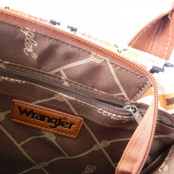 EUC Wrangler Tote Crossbody Aztec Purse Coffee Brown Southwestern Bag COWGIRL - Picture 10 of 10